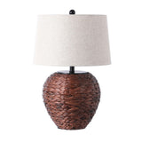 Rustico 24.5" Banana Leaf Basket LED Table Lamp