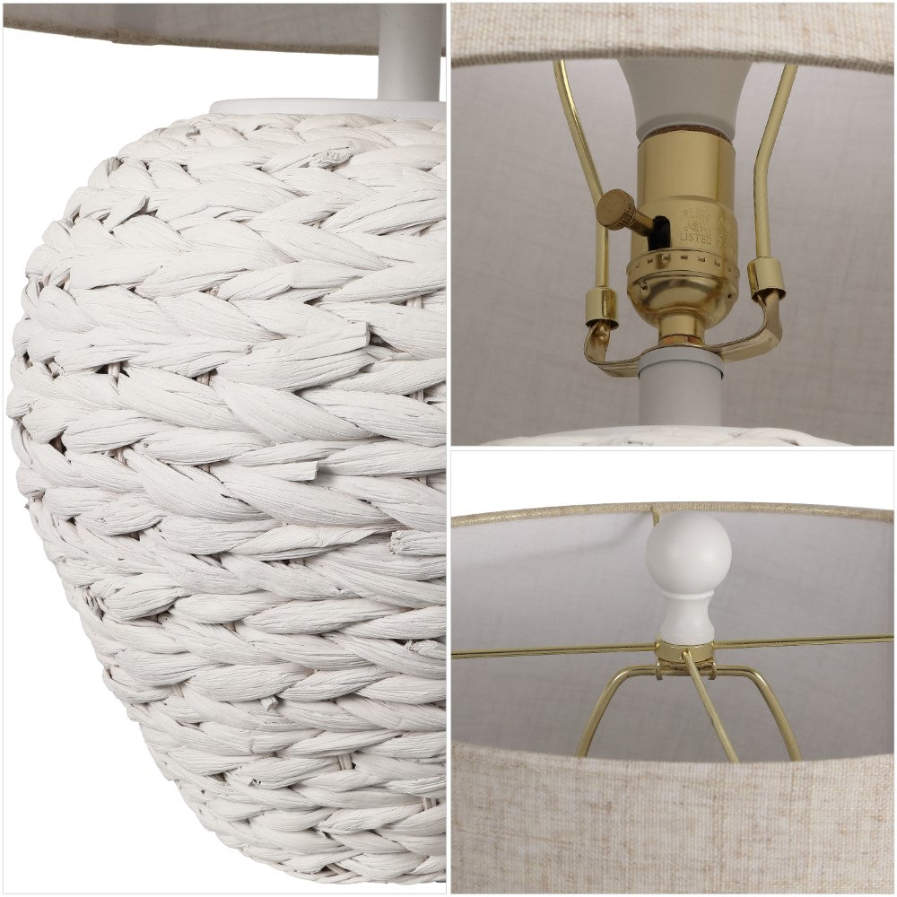 Rustico 24.5" Banana Leaf Basket LED Table Lamp