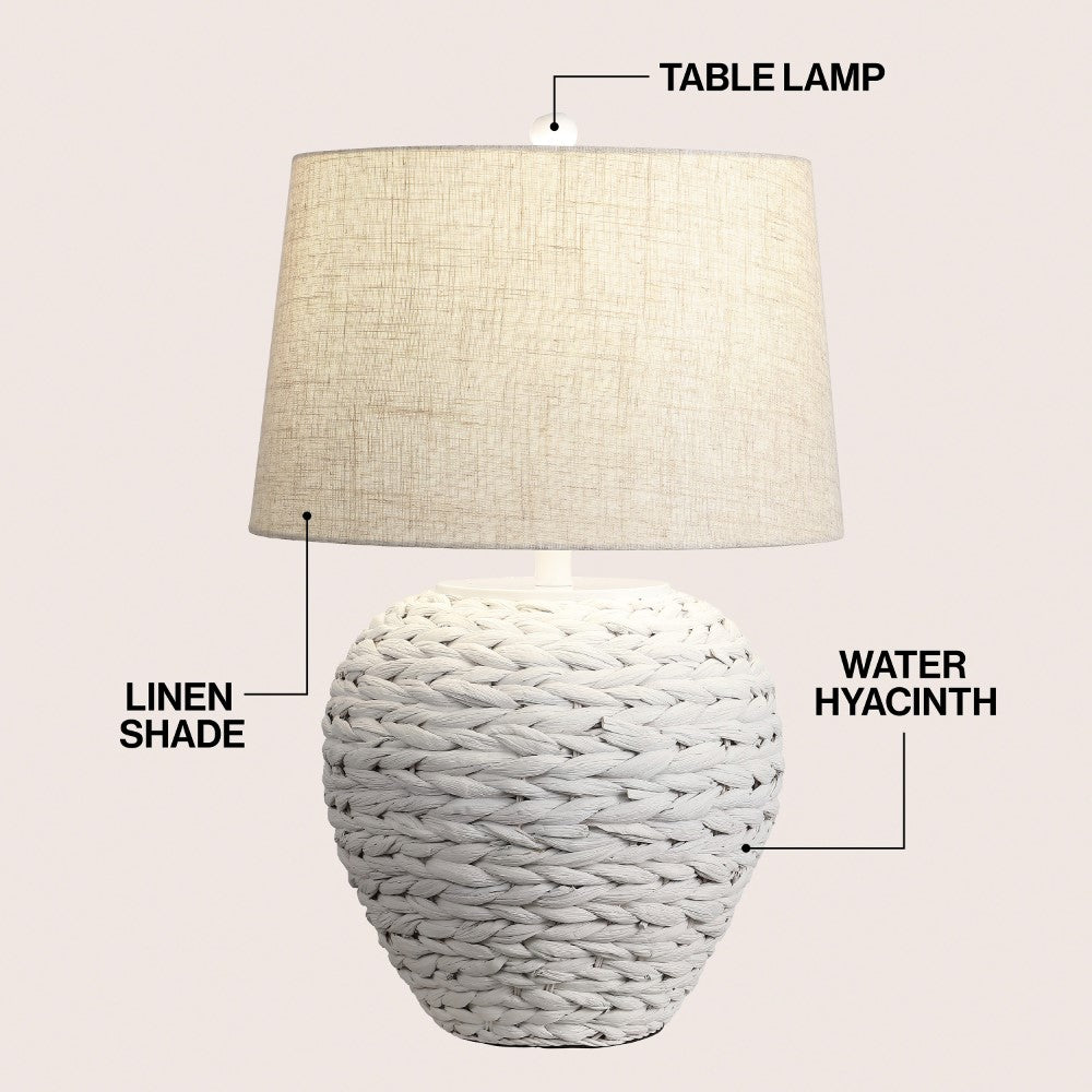 Rustico 24.5" Banana Leaf Basket LED Table Lamp