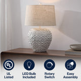 Rustico 24.5" Banana Leaf Basket LED Table Lamp