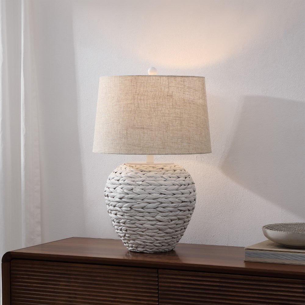 Rustico 24.5" Banana Leaf Basket LED Table Lamp