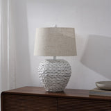 Rustico 24.5" Banana Leaf Basket LED Table Lamp