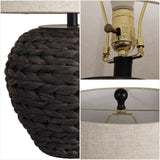 Rustico 24.5" Banana Leaf Basket LED Table Lamp