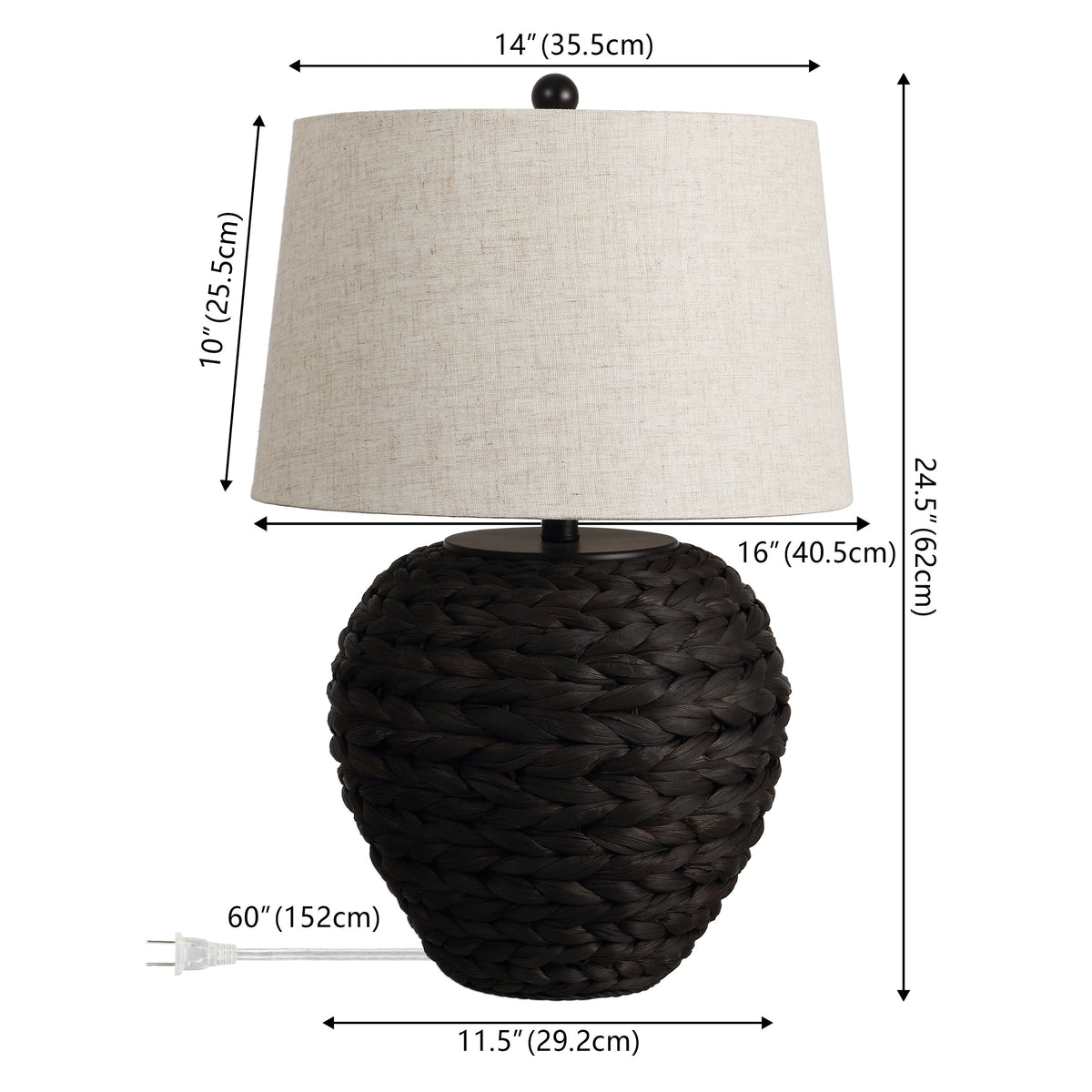 Rustico 24.5" Banana Leaf Basket LED Table Lamp