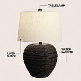 Rustico 24.5" Banana Leaf Basket LED Table Lamp