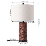Sharon 25" Sea Grass LED Table Lamp, Set of 2