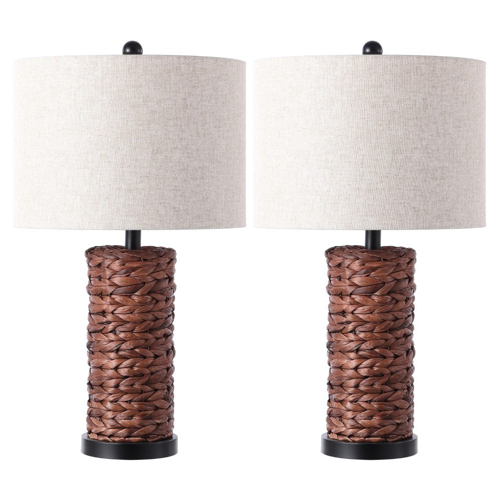 Sharon 25" Sea Grass LED Table Lamp, Set of 2