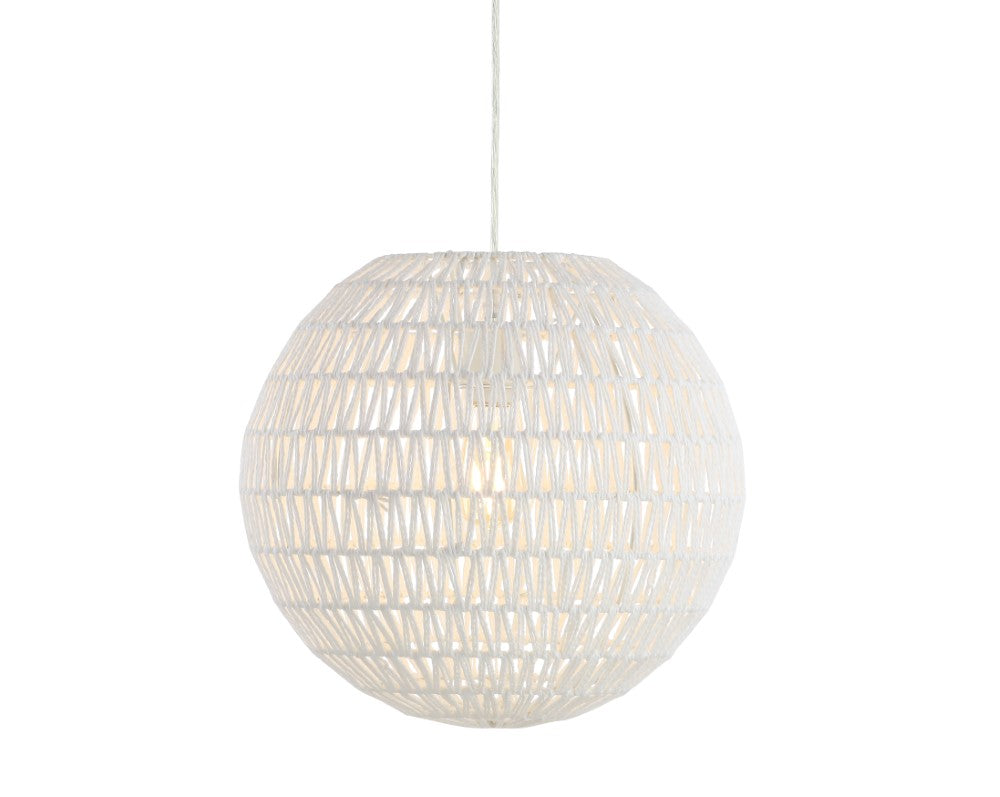 Derrick 15.7" Woven Rattan Orb LED Pendant