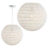 Derrick 15.7" Woven Rattan Orb LED Pendant