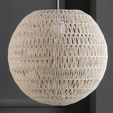 Derrick 15.7" Woven Rattan Orb LED Pendant