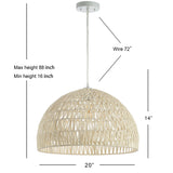 Wasp 20" Woven Rattan Dome LED Pendant