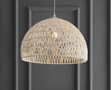 Wasp 20" Woven Rattan Dome LED Pendant