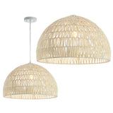 Wasp 20" Woven Rattan Dome LED Pendant
