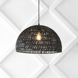 Wasp 20" Woven Rattan Dome LED Pendant