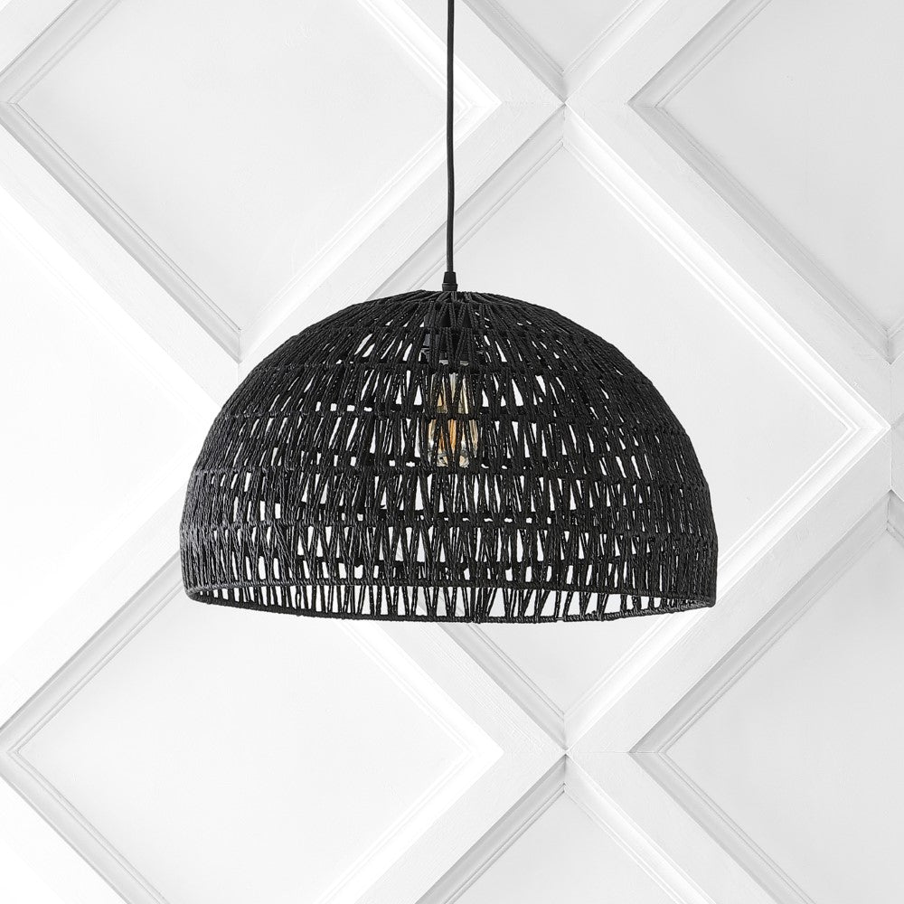 Wasp 20" Woven Rattan Dome LED Pendant