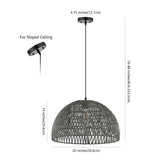 Wasp 20" Woven Rattan Dome LED Pendant
