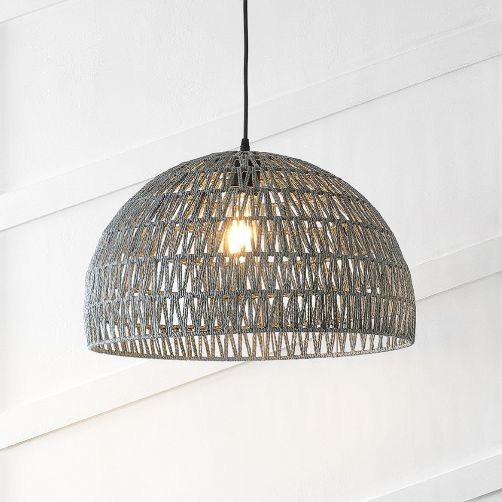 Wasp 20" Woven Rattan Dome LED Pendant