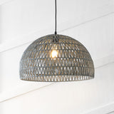 Wasp 20" Woven Rattan Dome LED Pendant