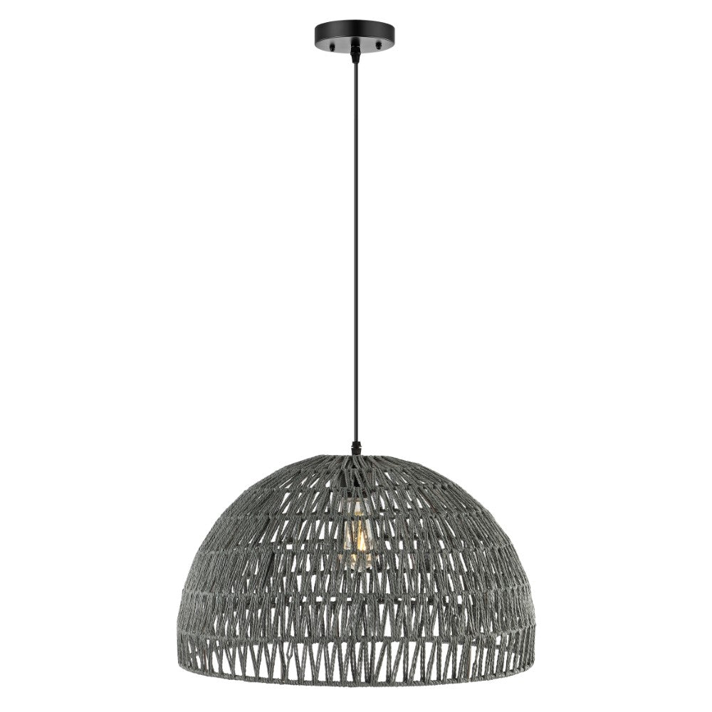 Wasp 20" Woven Rattan Dome LED Pendant