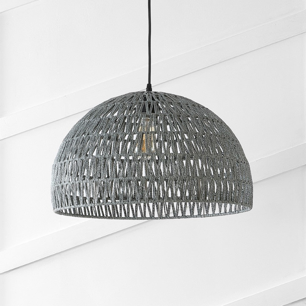 Wasp 20" Woven Rattan Dome LED Pendant
