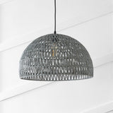 Wasp 20" Woven Rattan Dome LED Pendant