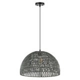Wasp 20" Woven Rattan Dome LED Pendant