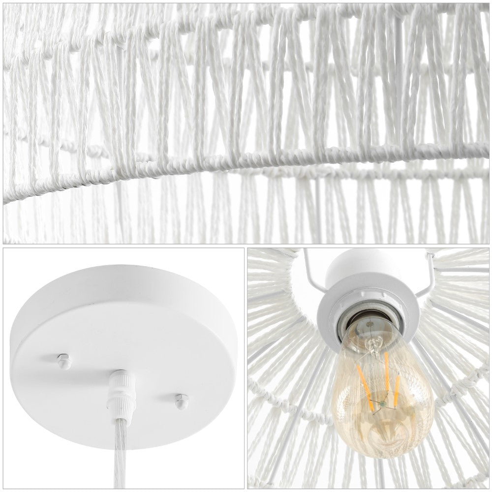 Wasp 20" Woven Rattan Dome LED Pendant