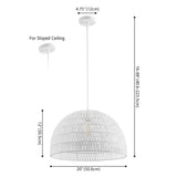 Wasp 20" Woven Rattan Dome LED Pendant