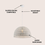 Wasp 20" Woven Rattan Dome LED Pendant