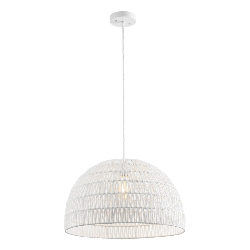 Wasp 20" Woven Rattan Dome LED Pendant
