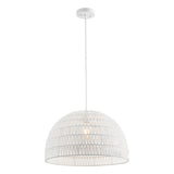 Wasp 20" Woven Rattan Dome LED Pendant