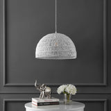 Wasp 20" Woven Rattan Dome LED Pendant