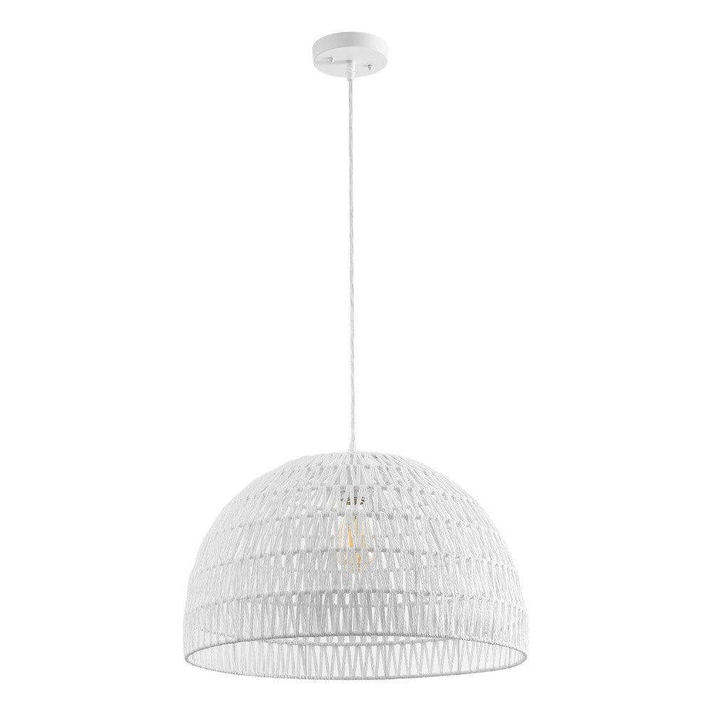 Wasp 20" Woven Rattan Dome LED Pendant