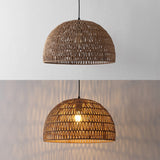 Wasp 20" Woven Rattan Dome LED Pendant
