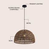 Wasp 20" Woven Rattan Dome LED Pendant
