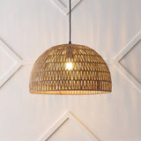 Wasp 20" Woven Rattan Dome LED Pendant