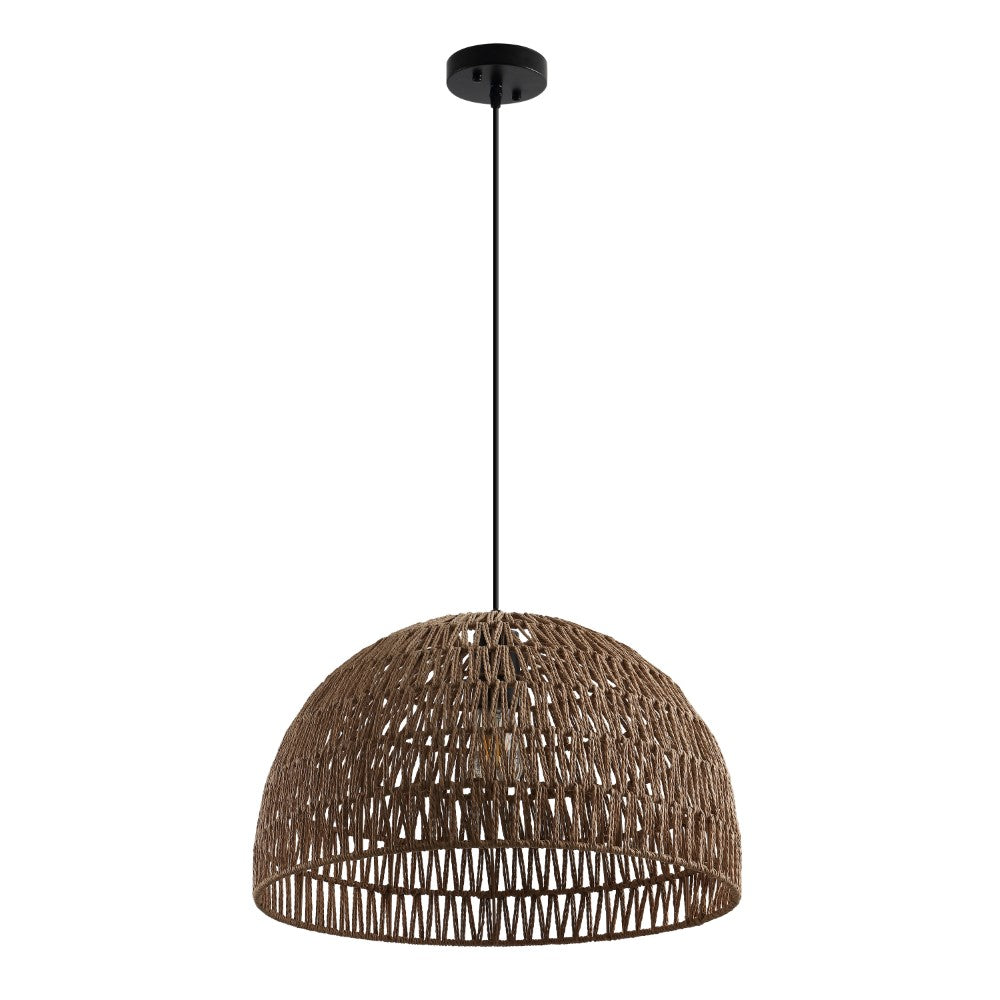 Wasp 20" Woven Rattan Dome LED Pendant