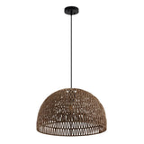 Wasp 20" Woven Rattan Dome LED Pendant
