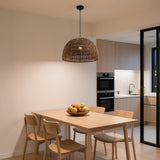 Wasp 20" Woven Rattan Dome LED Pendant