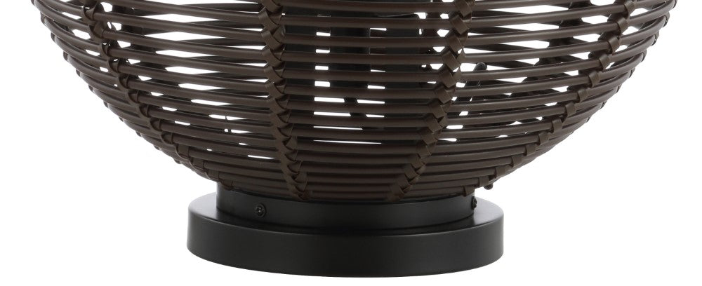 Stonefly 22" Outdoor Woven Globe Asian LED Lantern