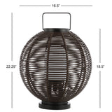 Stonefly 22" Outdoor Woven Globe Asian LED Lantern