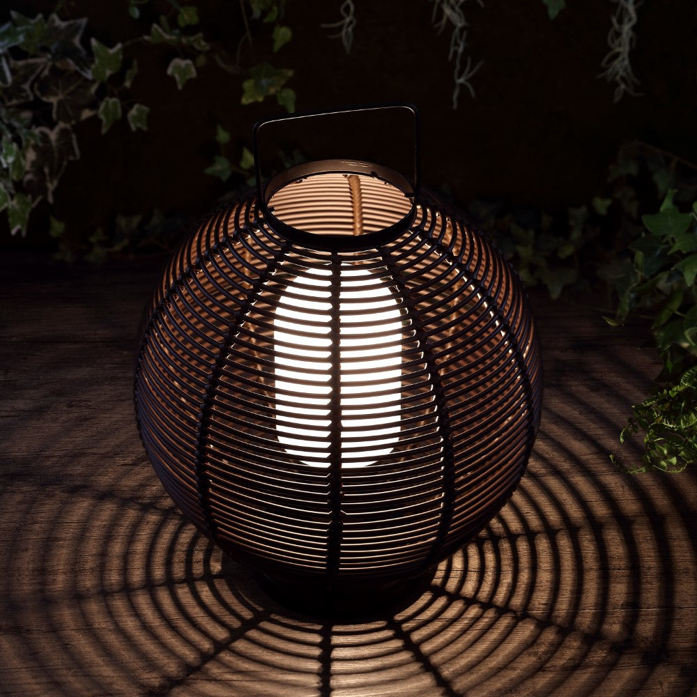Stonefly 22" Outdoor Woven Globe Asian LED Lantern
