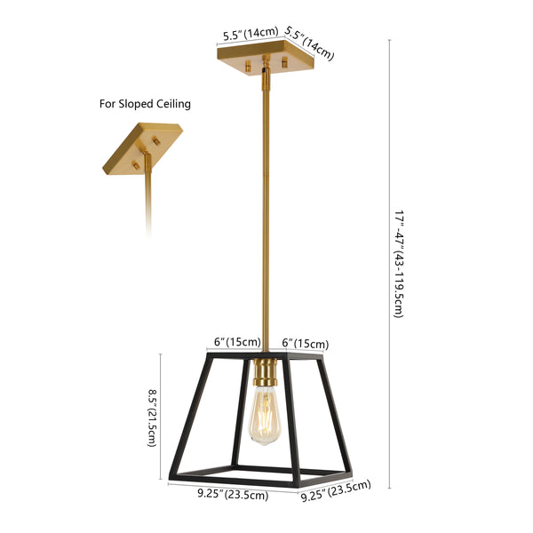 Dimension Image Black/Brass Gold / 1 Light