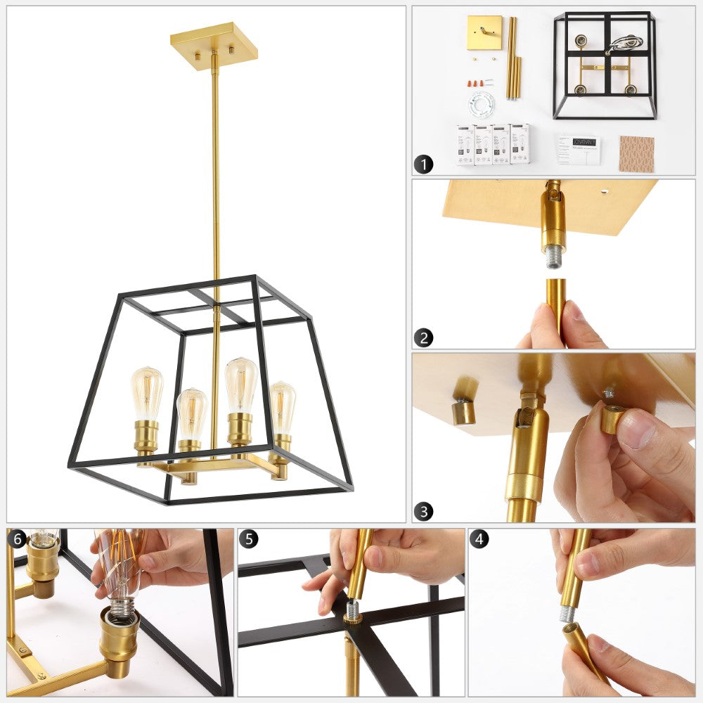 Brass Farmhouse Industrial Iron LED Pendant