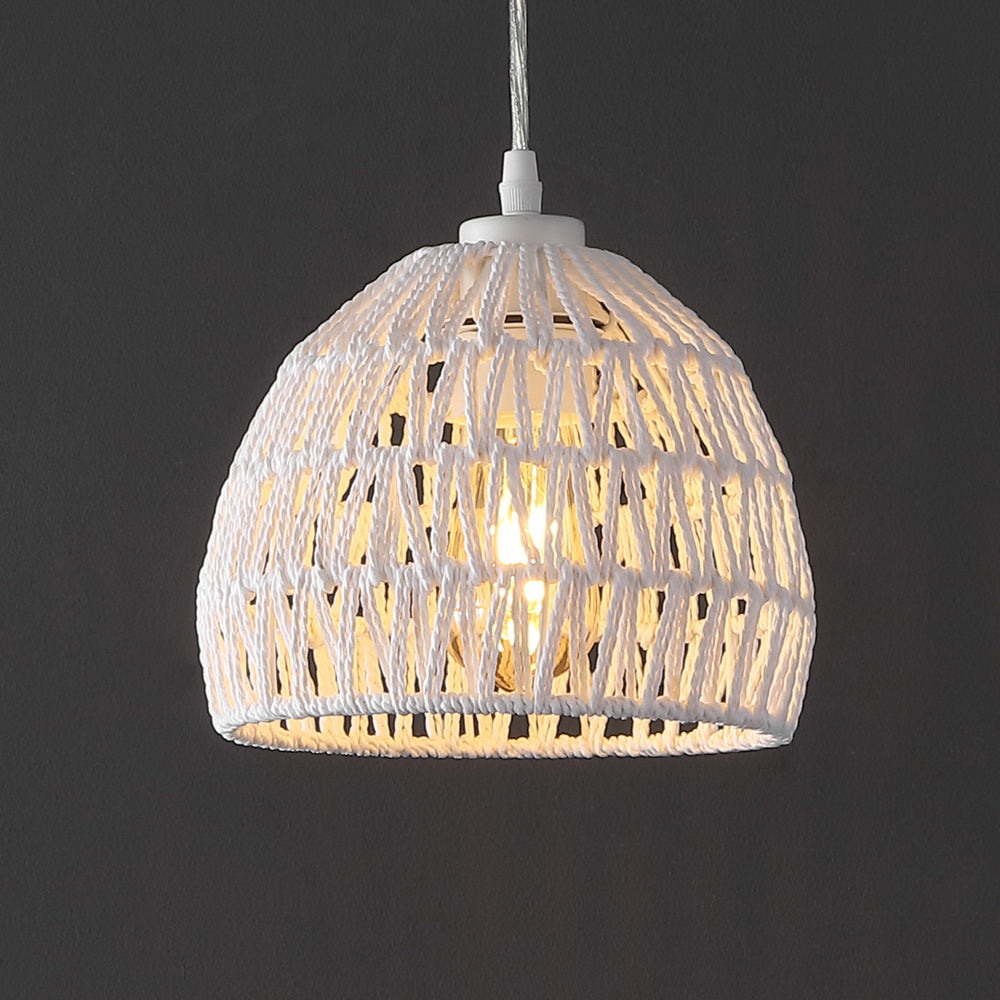 Wasp 20" Woven Rattan Dome LED Pendant