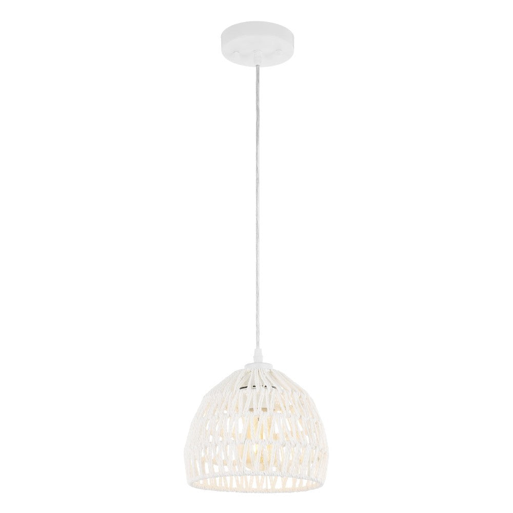 Wasp 20" Woven Rattan Dome LED Pendant