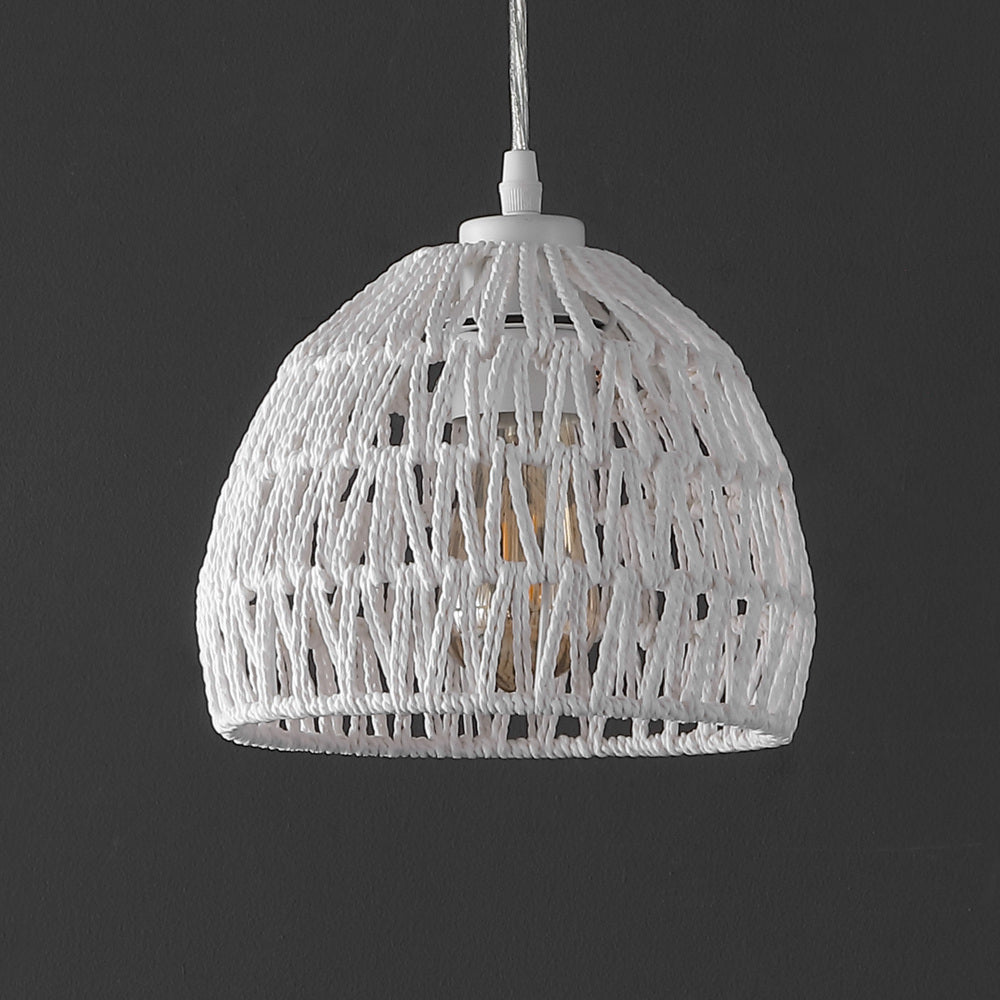 Wasp 20" Woven Rattan Dome LED Pendant