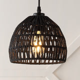 Wasp 20" Woven Rattan Dome LED Pendant