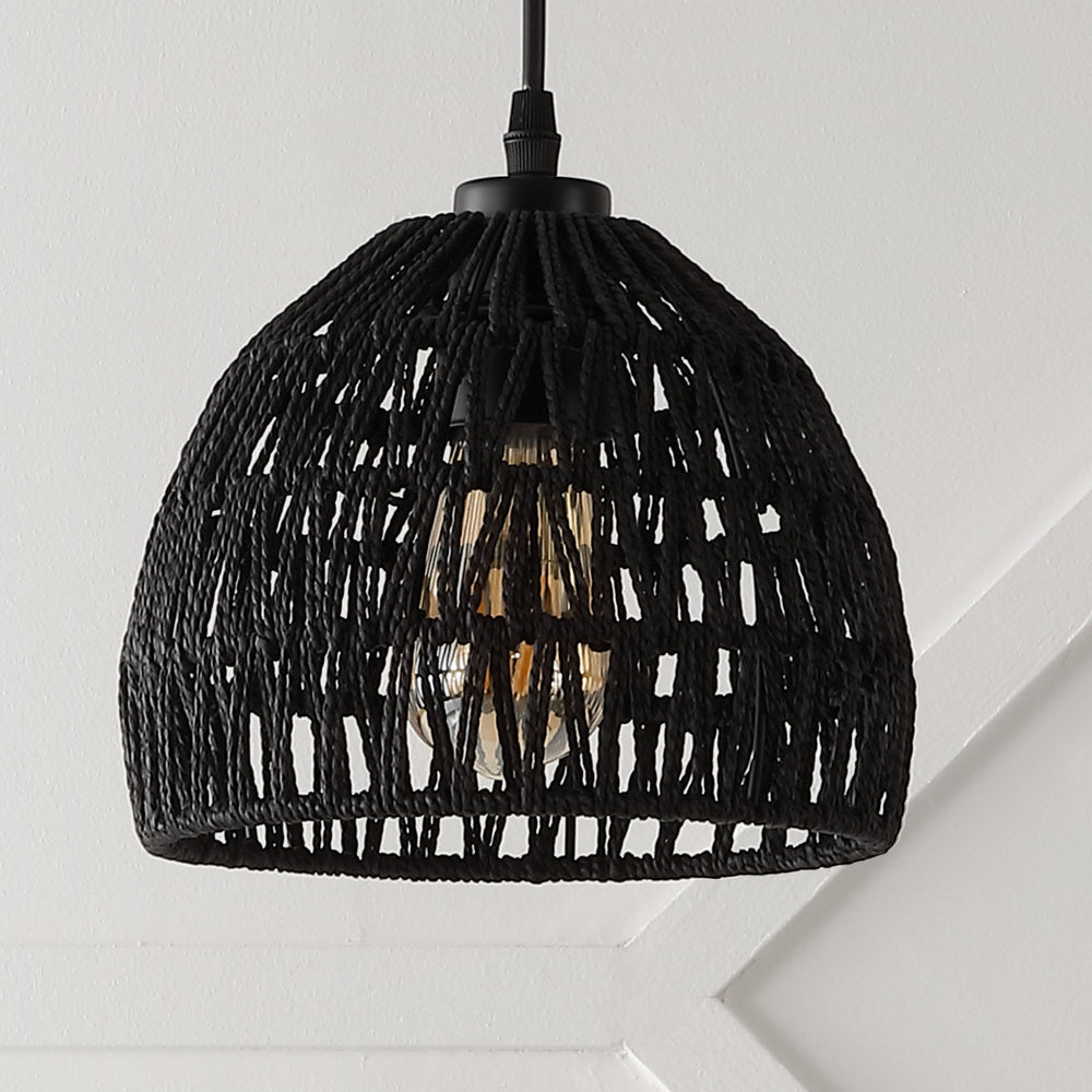 Wasp 20" Woven Rattan Dome LED Pendant