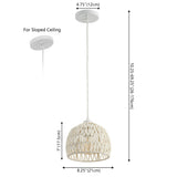 Wasp 20" Woven Rattan Dome LED Pendant